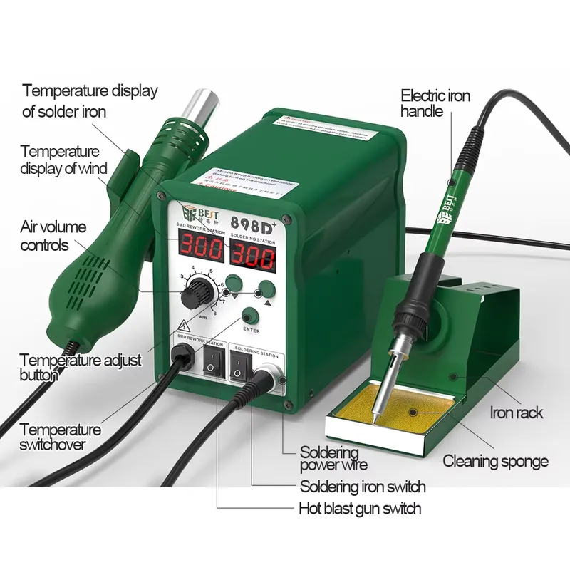 BST-898d+ Digitaal Soldeerstat - Smd Rework Station Hot Air Soldering 2 In 1 recensie en prijs